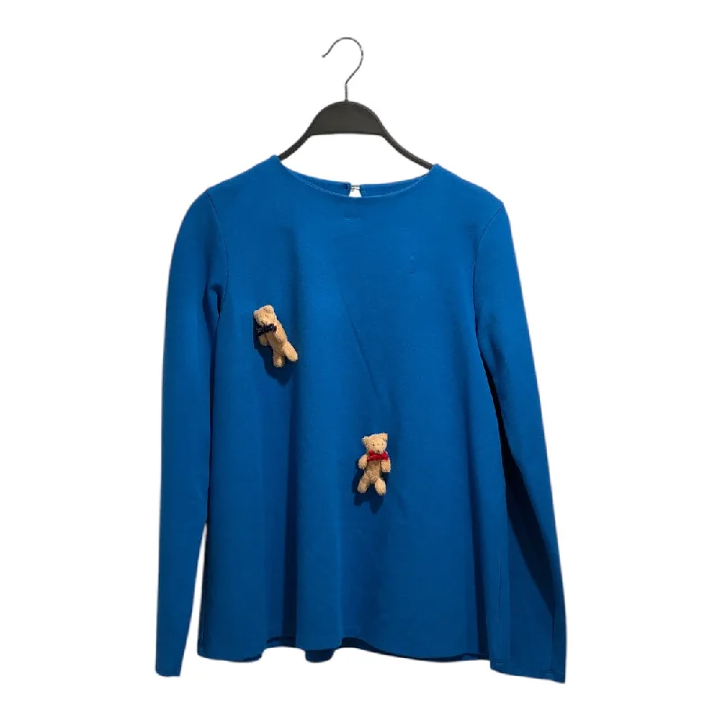 VIVETTA/LS Blouse/S/Cotton/BLU/BEAR PIN SHIRT Side Tie Blouse