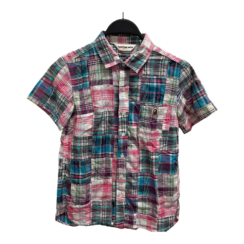 BAPE/SS Blouse/XS/Plaid/Cotton/MLT/Y2K bape Playful Puff Blouse