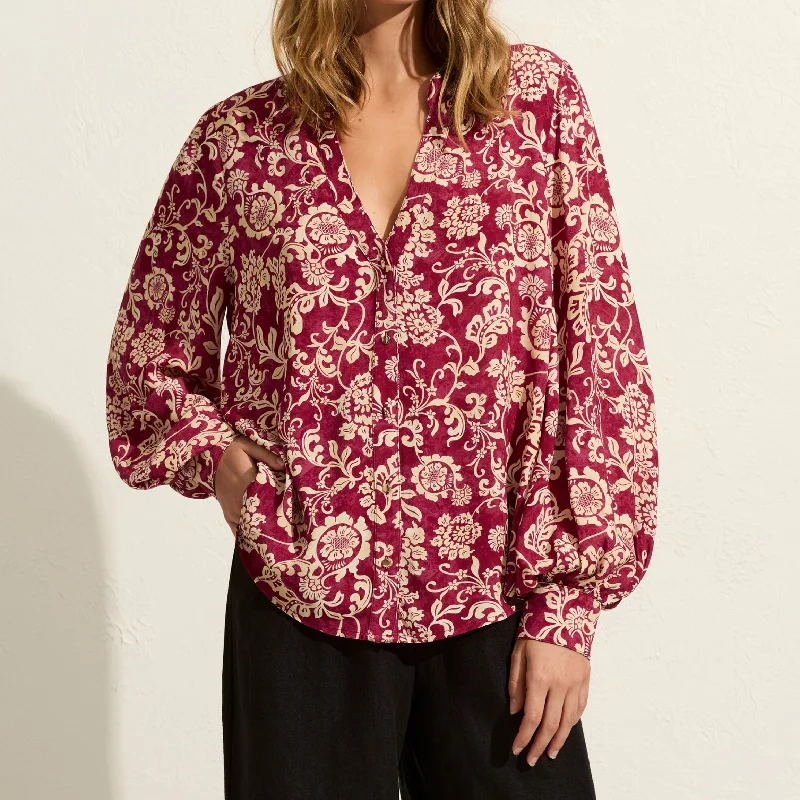 Auguste Jaye Blouse - Clover Print Modern Work Blouse