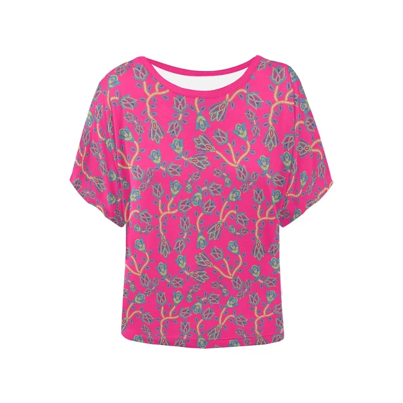 Beaded Lemonade Women's Batwing-Sleeved Blouse T shirt Smart Business Blouse
