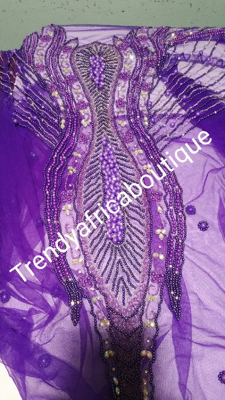 Beaded and stoned net for making Blouses for George wrapper. Sold in 1.8yards lenght. Available in 4 colors Satin Drape Blouse