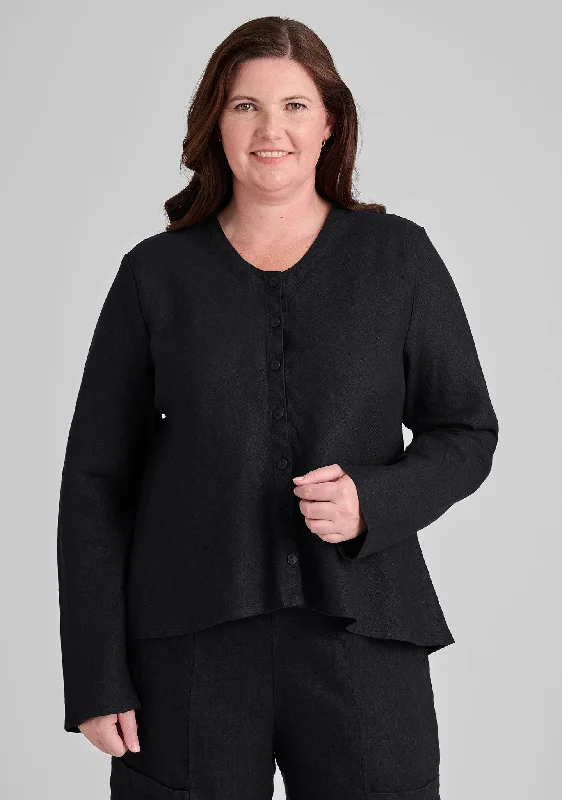 Beneficial Blouse - Linen Cardigan Polished Work Blouse