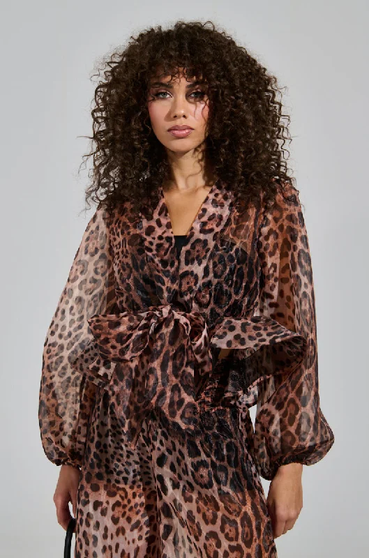 CHEETAH GIRL TIE FRONT BLOUSE Floral Chiffon Blouse