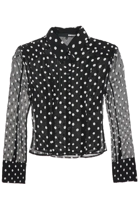 chiffon blouse with sequins 113256000 1000 BLACK COMB. Sheer Mesh Blouse