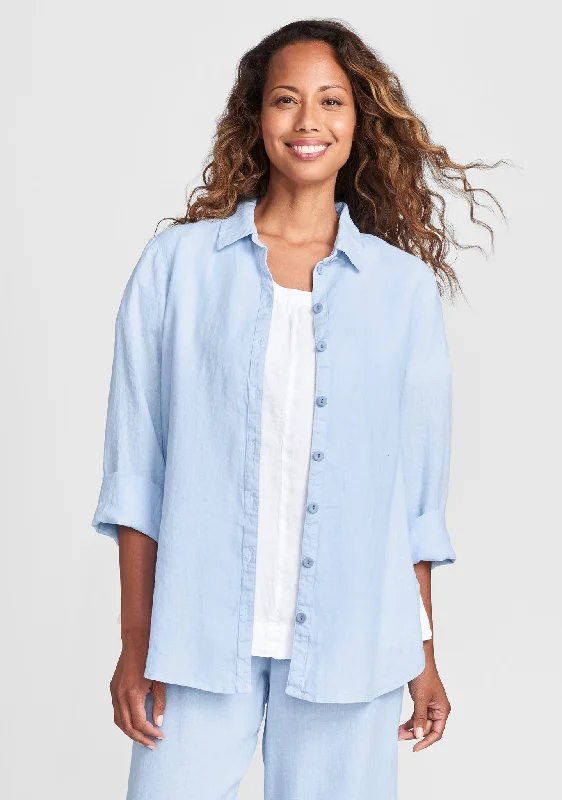 Crossroads Blouse - Linen Button Down Shirt - FINAL SALE Soft Pastel Blouse