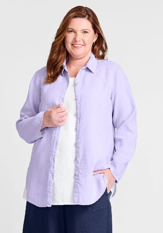 Crossroads Blouse - Linen Button Down Shirt - FINAL SALE Delicate Pleat Blouse