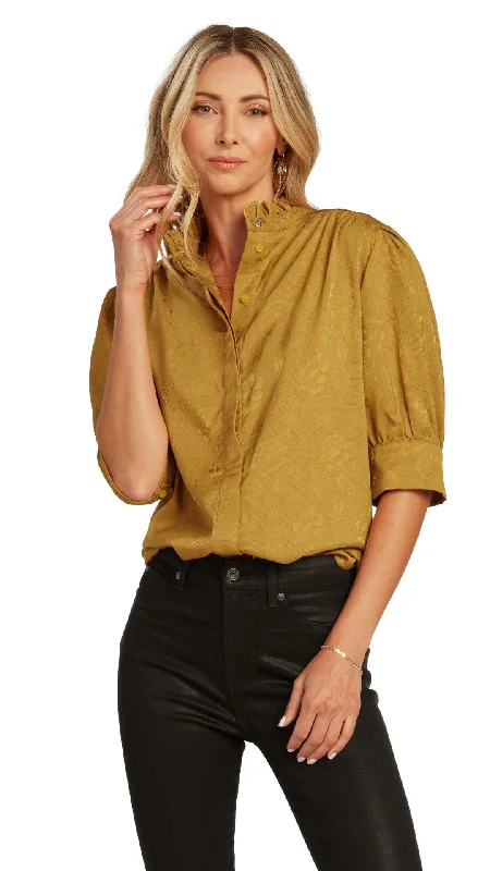 DELPHINE BLOUSE Sheer Sleeve Blouse