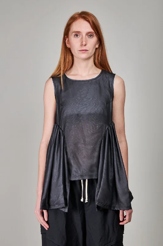 Ladies' Blouse, black Semi-Sheer Blouse