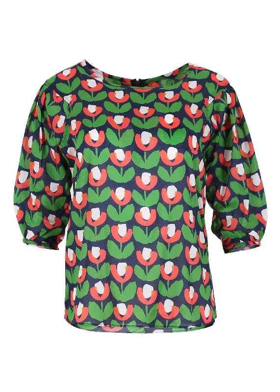 Marit Blouse in Cotton Elegant Peplum Blouse