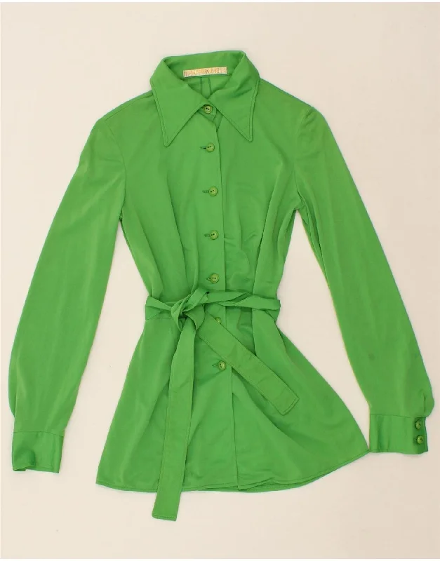 HAPPENING Womens Shirt Blouse IT 42 Medium Green Side Tie Blouse