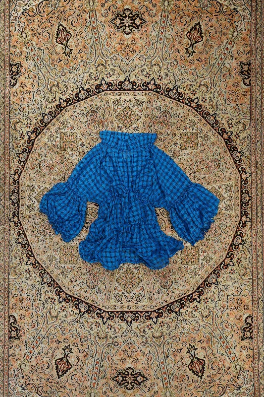 sofie blouse (blue) High Neck Blouse
