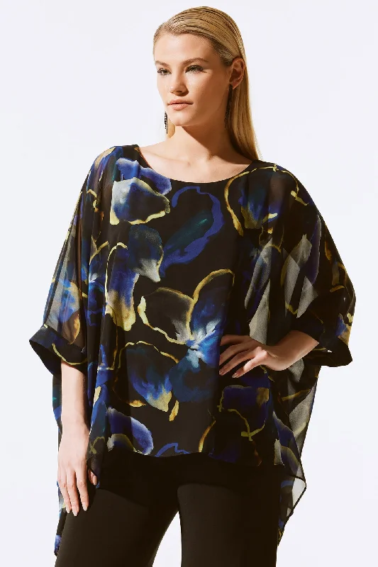 Joseph Ribkoff 243787 Black Multi Blouse Slim Fit Blouse