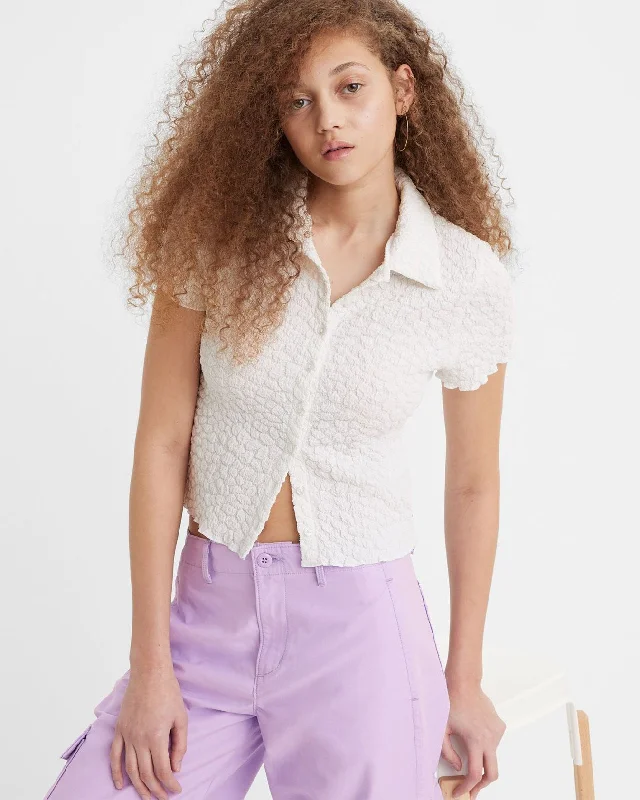Levi's® Womens Cloud Button Up Blouse - White Loose Oversized Blouse
