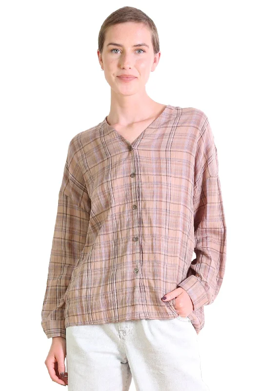 Mae West Blouse Musk Pink Flowy Bohemian Blouse