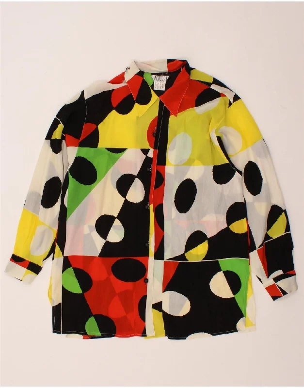 MARELLA Womens Shirt Blouse UK 10 Small Multicoloured Polka Dot Acetate Peter Pan Blouse