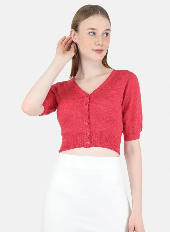Women Coral Pink Solid Blouse Modern Work Blouse