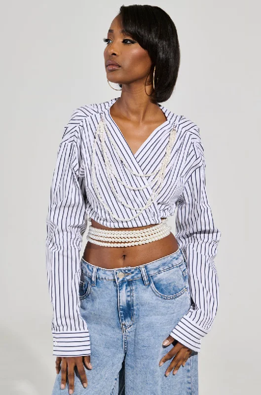 PEARL CITY BLOUSE Elegant Semi-Sheer Blouse