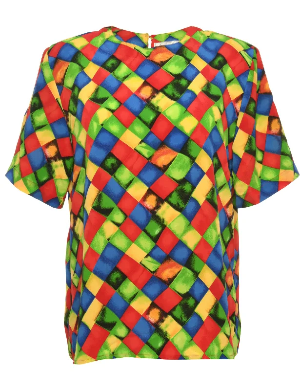 Printed Blouse - M Lightweight Tunic Blouse