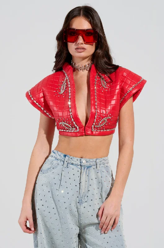 PROTECT YOUR ENERGY STATEMENT BLOUSE Embellished Collar Blouse
