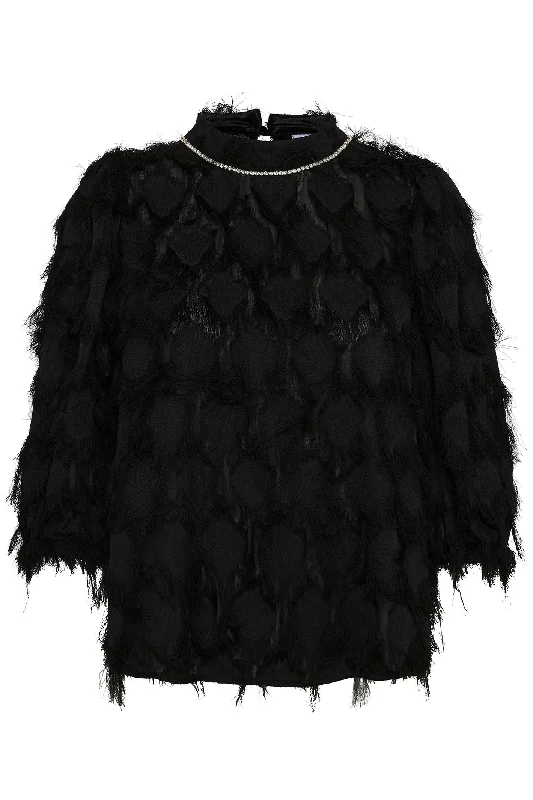 Saint Tropez 30513672 HadilSZ Blouse Black Backless Summer Blouse