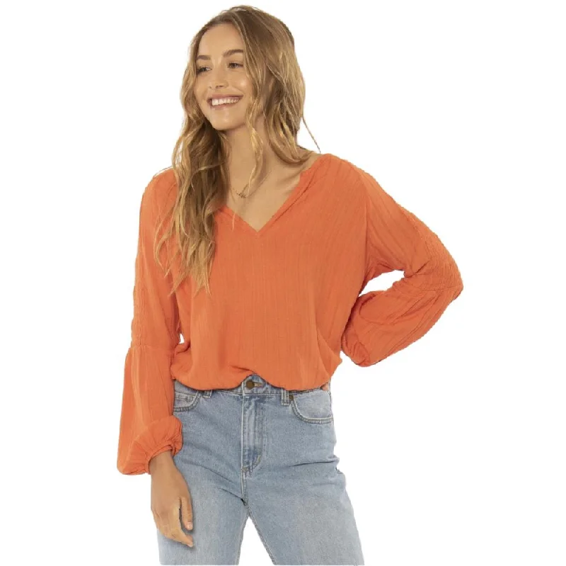 Sisstrevolution Whispering Tales LS WVN Blouse Casual Stripe Blouse