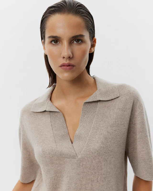 AMALYSW BLOUSE - Brown melange Soft Knit Blouse