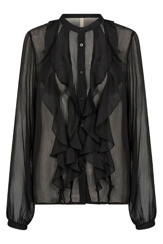 Soya Concept SC-Naia 1 40900-20 9999 Blouse Black Elegant Semi-Sheer Blouse