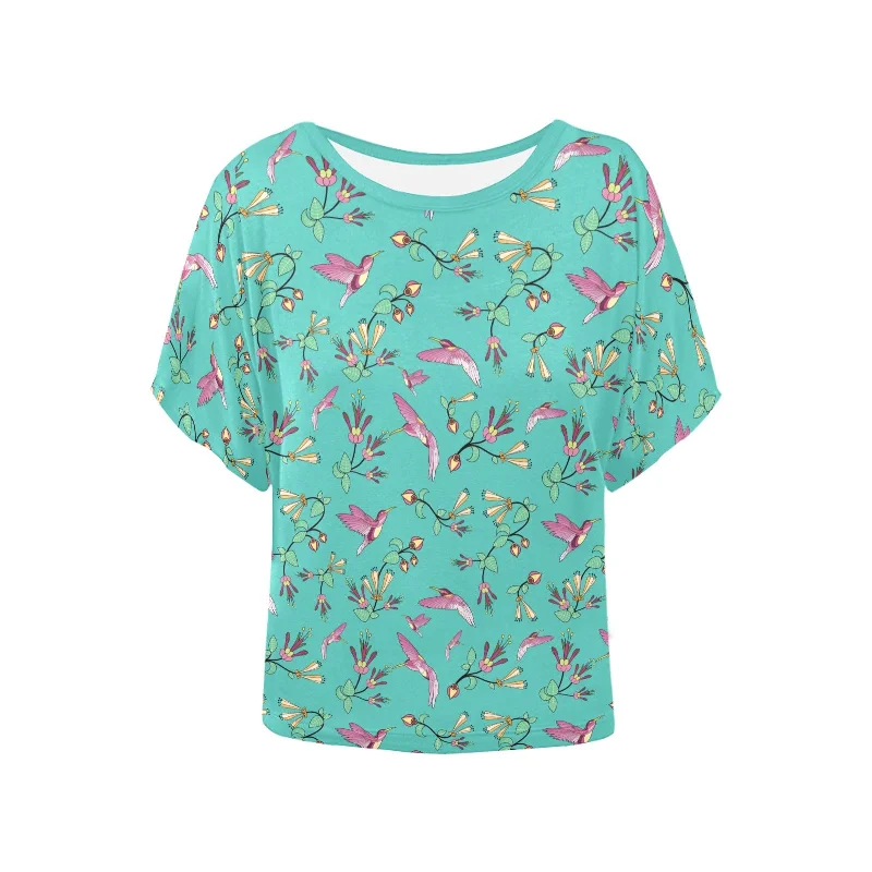 Swift Pastel Women's Batwing-Sleeved Blouse T shirt Feminine Tie Blouse