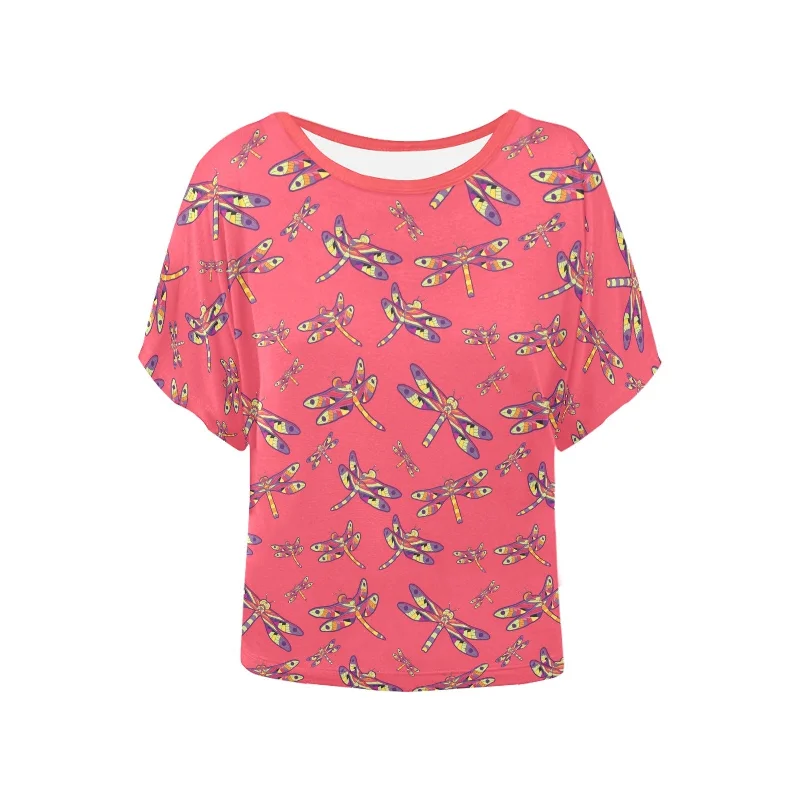 The Gathering Women's Batwing-Sleeved Blouse T shirt Embellished Collar Blouse