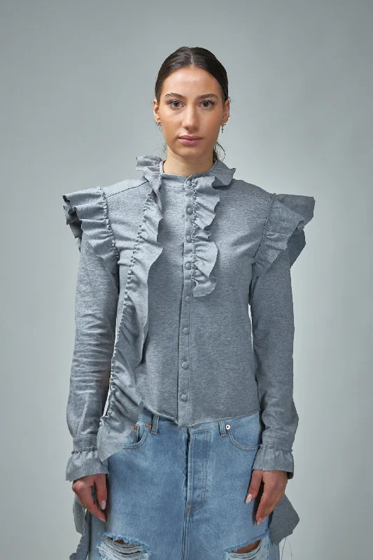 Vetements Deconstructed Jersey Blouse Slim Fit Blouse