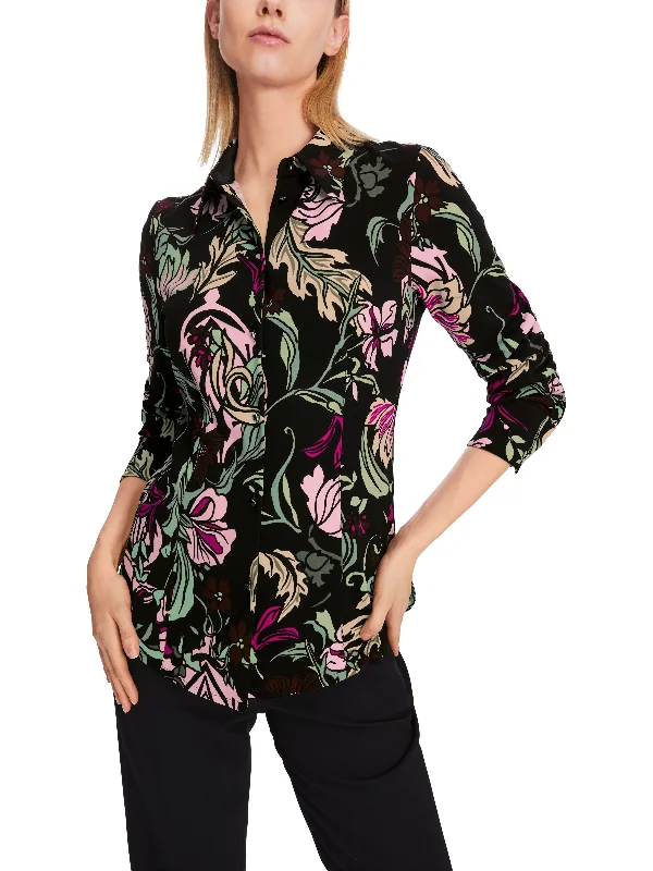 Floral Blouse Soft Knit Blouse