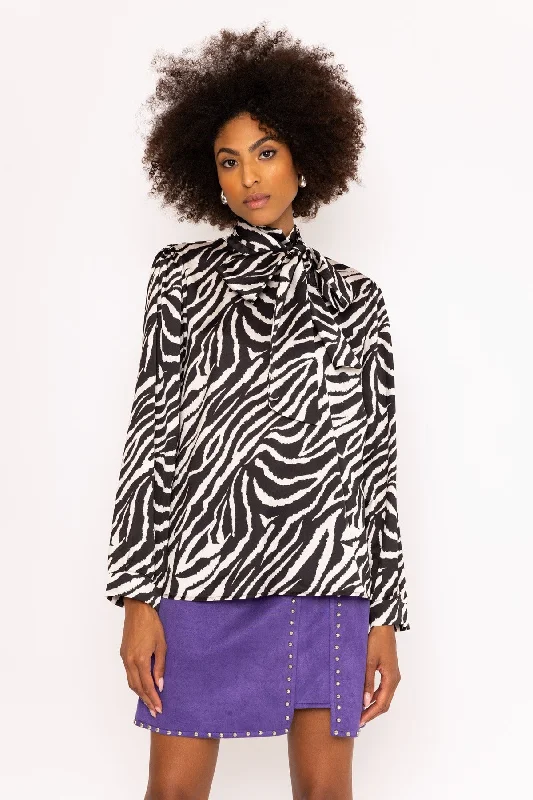 Zebra Print Long Sleeve Sasha Blouse Boho Chic Blouse