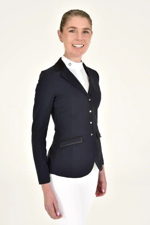 Lightweight Jersey Zip Jacket - Navy Notch Collar Peter Pan Collar Cowl Neck