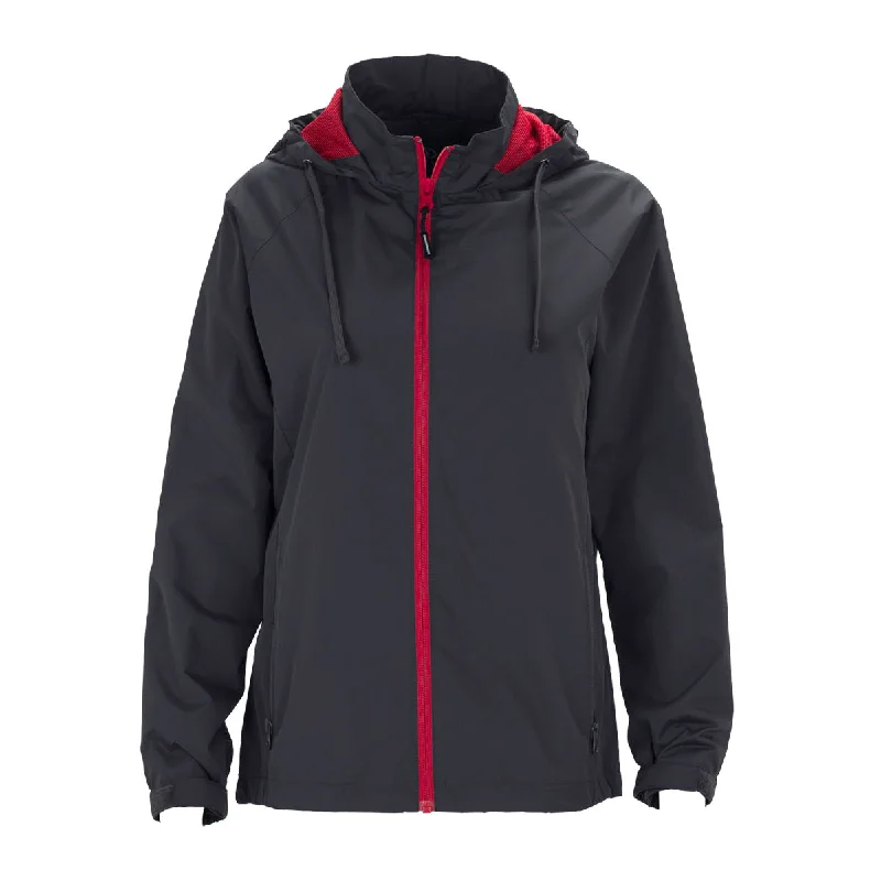 Vantage Women's Dark Grey/Sport Red Club Jacket Satin Fabric Silk Fabric Chiffon Fabric