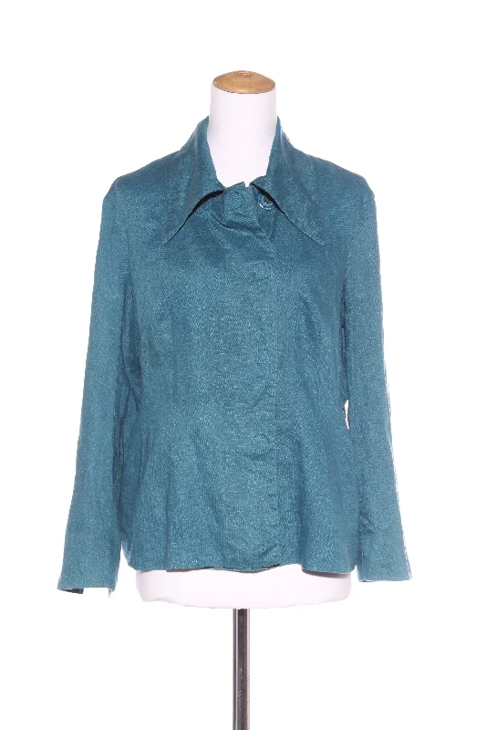 ANNAH S - Teal linen tailored jacket! 14 Mesh Jacket Canvas Jacket Denim Jacket