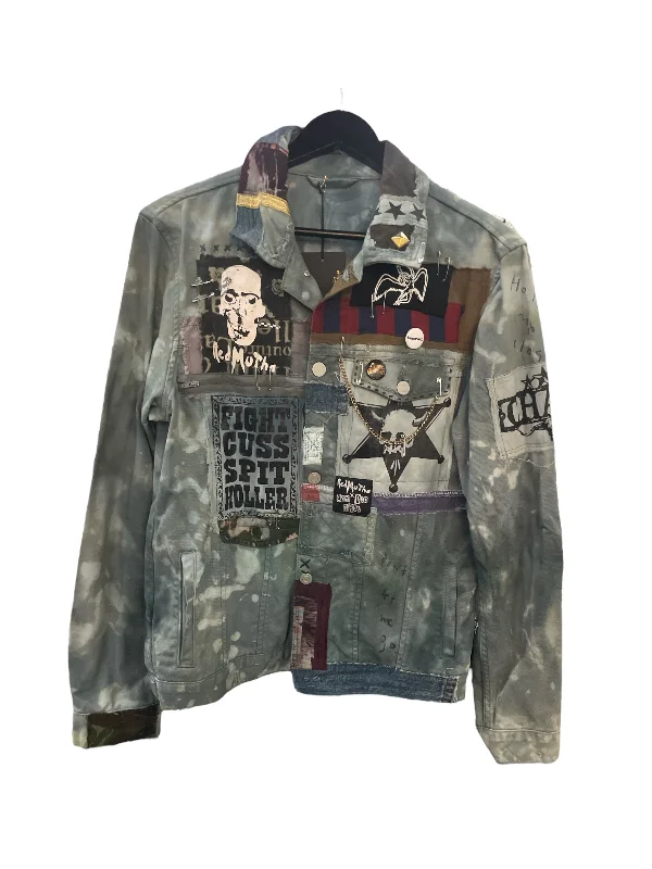 Any Old Iron X Red Mutha Red Roses Jean Jacket Print Jacket Jacquard Jacket Patchwork Jacket