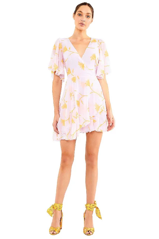 Hey Baby Embroidery Mini Dress Casual Button-Up Mini Dress