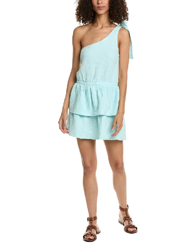 Sol Angeles Crepe One-Shoulder Mini Dress Trendy Bodycon Mini Dress