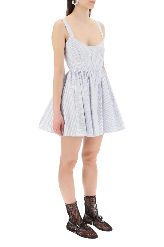 Alaia Skater Poplin Mini Dress Elegant Silk Mini Dress