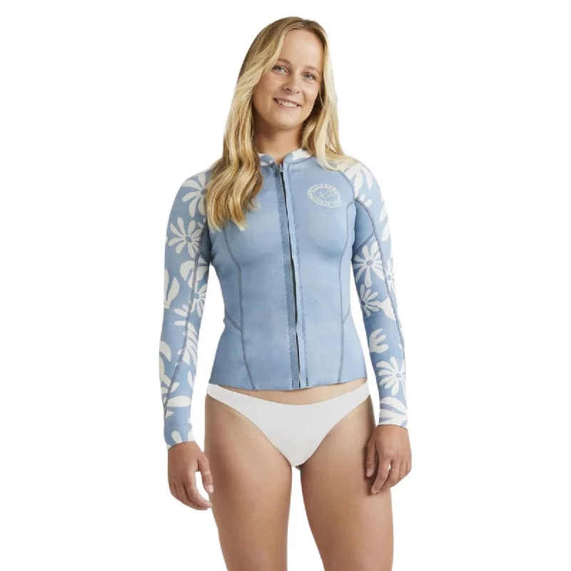 Billabong Peeky Jacket in Nights in Blue Shadow Stand-Up Collar Roll-Neck Collar Turtle Neck