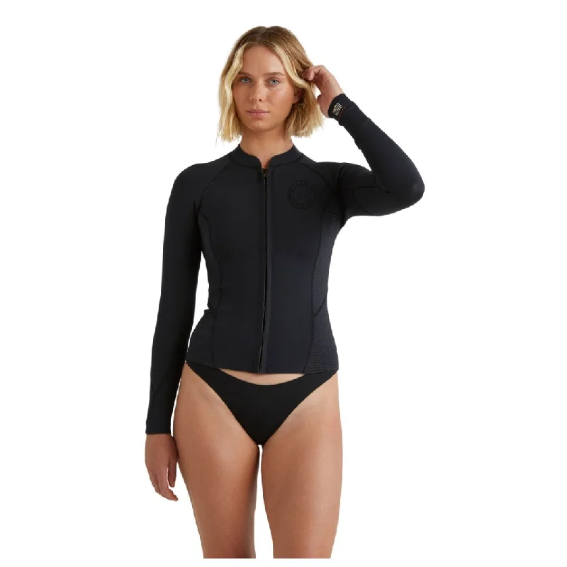 Billabong Womens Peeky Natural 1mm Wetsuit Jacket Zip Front Button Front Snap Front