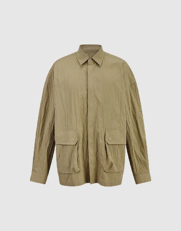 Button Up Oversized Jacket Wool Jacket Cashmere Jacket Tweed Jacket