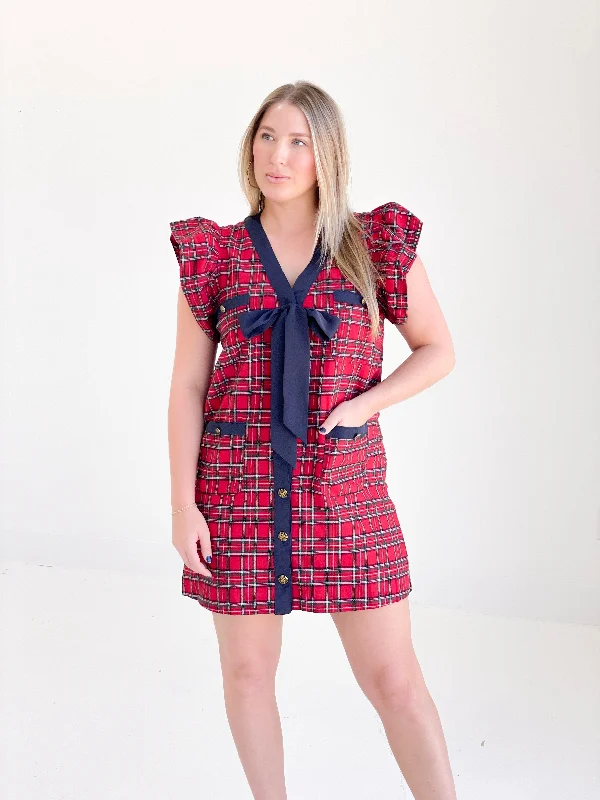 Cheers To Plaid Mini Dress Fashionable Party Mini Dress