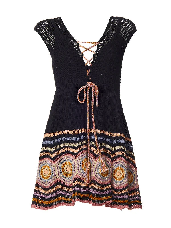 Janice Mini Dress, Black Fashionable Pleated Mini Dress