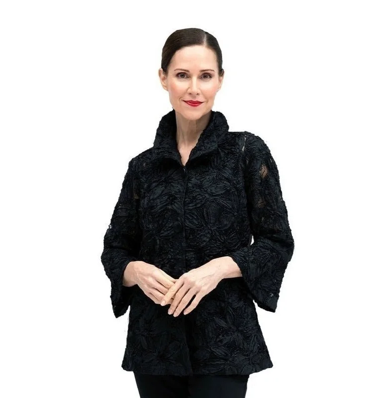 Damee Soutache Embroidered Jacket in Black - 2381-BLK - Size M Only! Chenille Fabric Brocade Fabric Lace Fabric Damee Soutache Embroidered Jacket in Black - 2381-BLK - Size M Only! Chenille Fabric Brocade Fabric Lace Fabric
