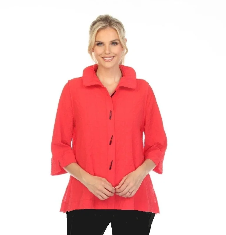 Moonlight by Y&S Blouse/Jacket in Red - 3075SOL-RD Knit Fabric Woven Fabric Fleece Fabric Moonlight by Y&S Blouse/Jacket in Red - 3075SOL-RD Knit Fabric Woven Fabric Fleece Fabric
