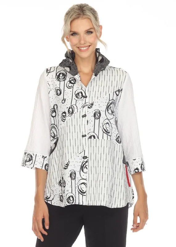 Moonlight "Swirls & Stripes" Button Front Shirt/Jacket - 3699LG Jersey Jacket Tulle Jacket Batik Jacket