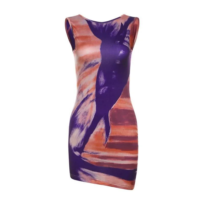 Crewneck sleeveless contrast mini dress Classic Casual Mini Dress