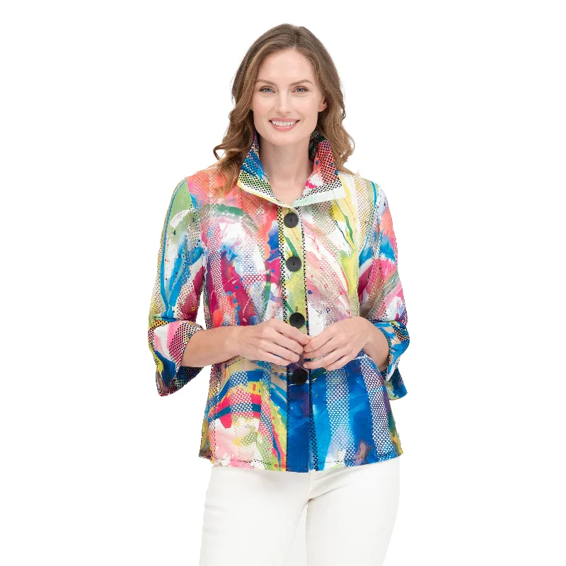 Damee Colorful Paint Splash Lace-Net Jacket - 2401 Nylon Fabric Polyester Fabric Spandex Fabric Damee Colorful Paint Splash Lace-Net Jacket - 2401 Nylon Fabric Polyester Fabric Spandex Fabric