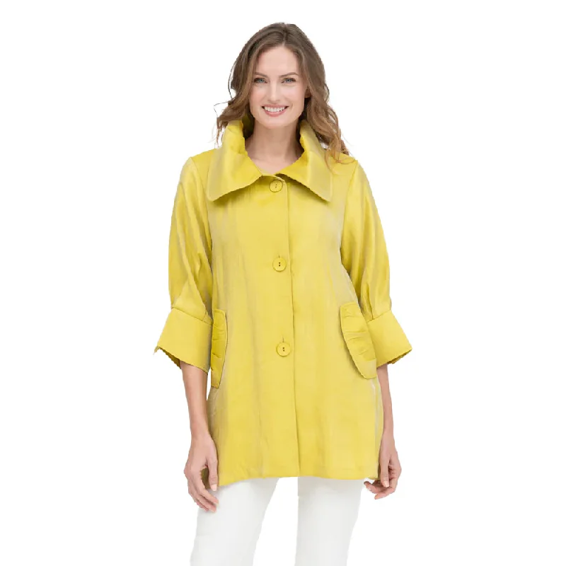 Damee Signature Swing Jacket in Yellow - 200-YLW - Sizes S & M Belted Jacket Elasticated Jacket Padded Jacket